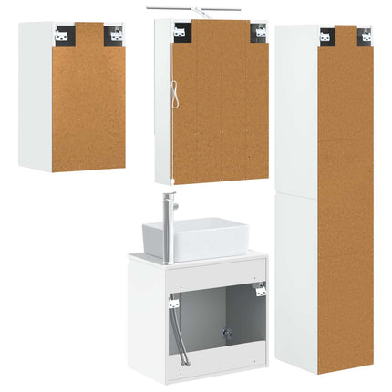Badrumsskåpsset 5 pcs Vit 50 x 14,5 x 70 cm Konstruerat trä