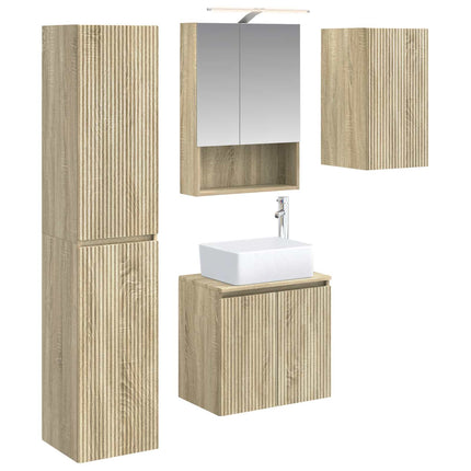 Badrumsskåpsset 5 pcs Sonoma-ek 50 x 14,5 x 70 cm