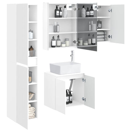 Badrumsskåpsset 5 pcs Vit 53 x 15,5 x 70 cm Konstruerat trä