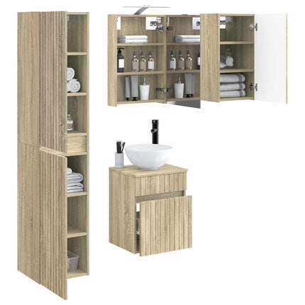 Badrumsskåpsset 5 pcs Sonoma-ek 40 x 10,5 x 60,5 cm