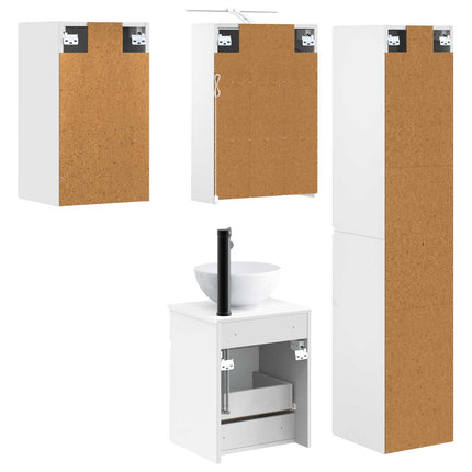 Badrumsskåpsset 5 pcs Vit 43 x 16 x 62,5 cm Konstruerat trä