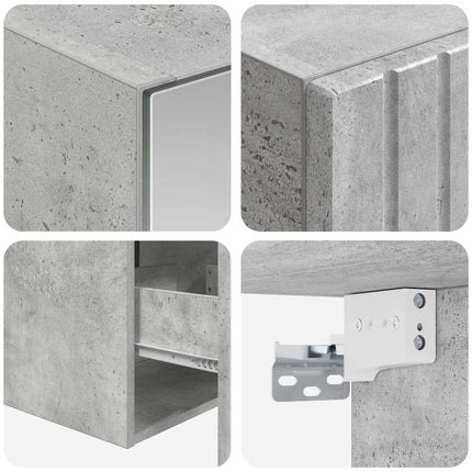 Badrumsskåpsset 5 pcs Betonggrå 43 x 16 x 62,5 cm