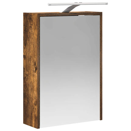 Badrumsskåpsset 5 pcs Rökt ek 43 x 16 x 62,5 cm Konstruerat trä