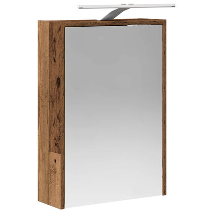 Badrumsskåpsset 5 pcs Gammalt trä 43 x 16 x 62,5 cm