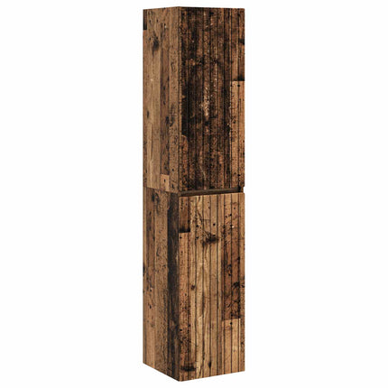 Badrumsskåpsset 5 pcs Gammalt trä 43 x 16 x 62,5 cm