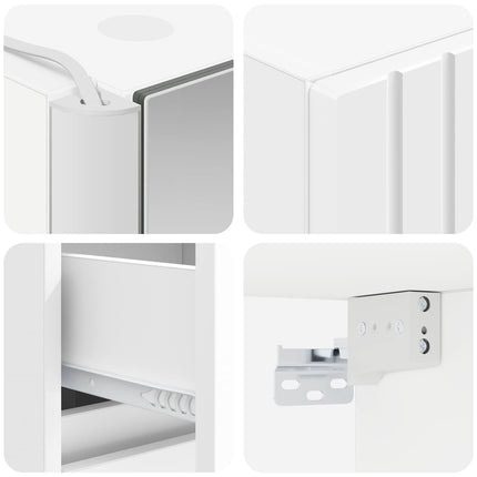 Badrumsskåpsset 5 pcs Vit 43 x 11,5 x 60,5 cm Konstruerat trä