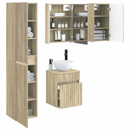 Badrumsskåpsset 5 pcs Sonoma-ek 43 x 11,5 x 60,5 cm