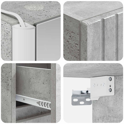 Badrumsskåpsset 5 pcs Betonggrå 43 x 11,5 x 60,5 cm