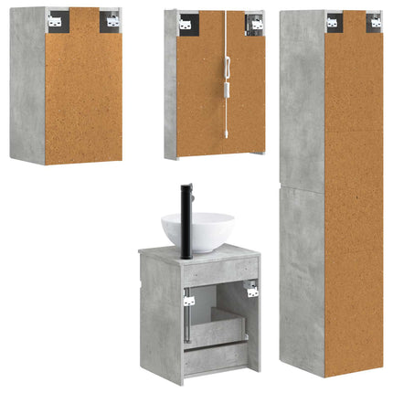 Badrumsskåpsset 5 pcs Betonggrå 43 x 11,5 x 60,5 cm