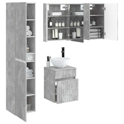 Badrumsskåpsset 5 pcs Betonggrå 43 x 11,5 x 60,5 cm