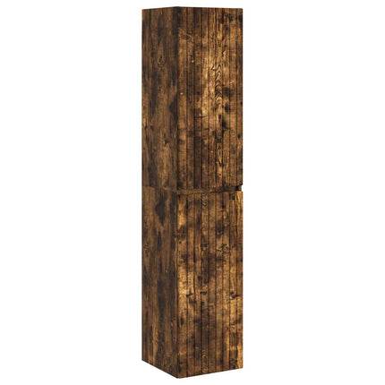 Badrumsskåpsset 5 pcs Rökt ek 43 x 11,5 x 60,5 cm