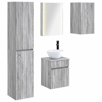 Badrumsskåpsset 5 pcs Grå Sonoma 43 x 11,5 x 60,5 cm