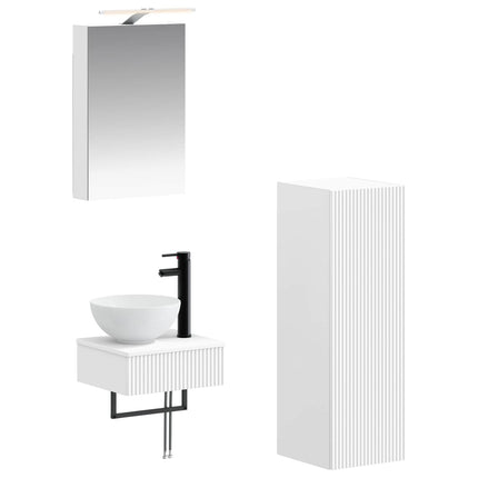 Badrumsskåpsset 4 pcs Vit 40 x 10,5 x 60,5 cm Konstruerat trä