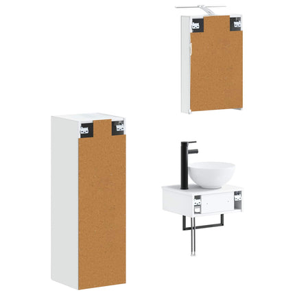 Badrumsskåpsset 4 pcs Vit 40 x 10,5 x 60,5 cm Konstruerat trä
