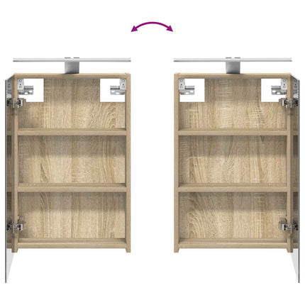 Badrumsskåpsset 4 pcs Sonoma-ek 40 x 10,5 x 60,5 cm