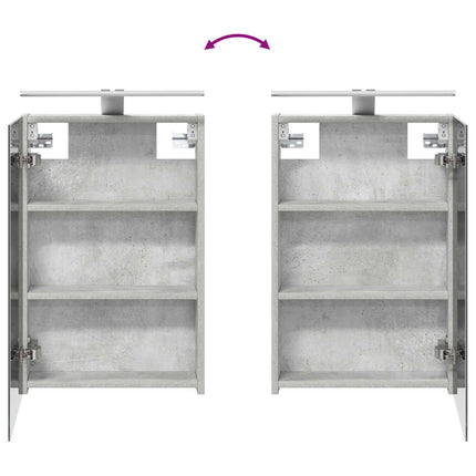 Badrumsskåpsset 4 pcs Betonggrå 40 x 10,5 x 60,5 cm