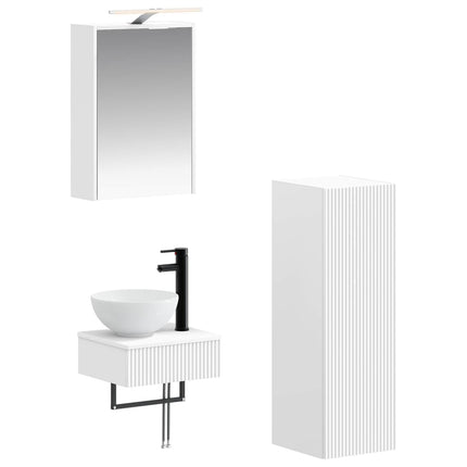 Badrumsskåpsset 4 pcs Vit 43 x 16 x 62,5 cm Konstruerat trä