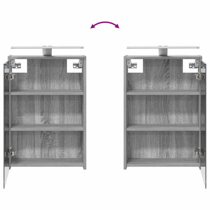 Badrumsskåpsset 4 pcs Grå Sonoma 43 x 16 x 62,5 cm