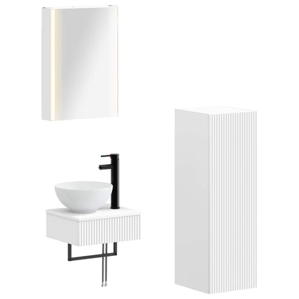 Badrumsskåpsset 4 pcs Vit 43 x 11,5 x 60,5 cm Konstruerat trä