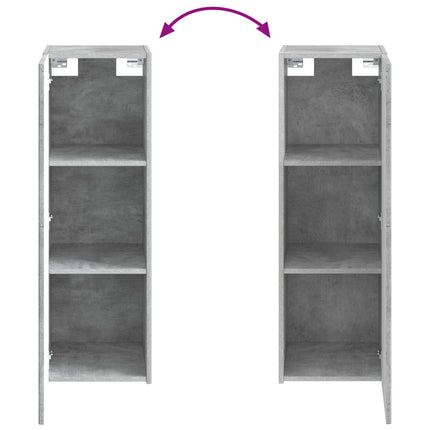 Badrumsskåpsset 4 pcs Betonggrå 43 x 11,5 x 60,5 cm