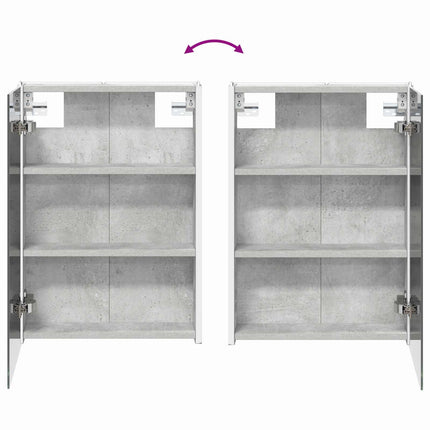 Badrumsskåpsset 4 pcs Betonggrå 43 x 11,5 x 60,5 cm