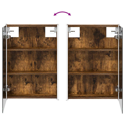 Badrumsskåpsset 4 pcs Rökt ek 43 x 11,5 x 60,5 cm