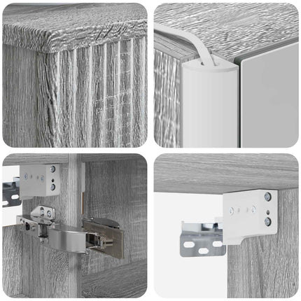 Badrumsskåpsset 4 pcs Grå Sonoma 43 x 11,5 x 60,5 cm