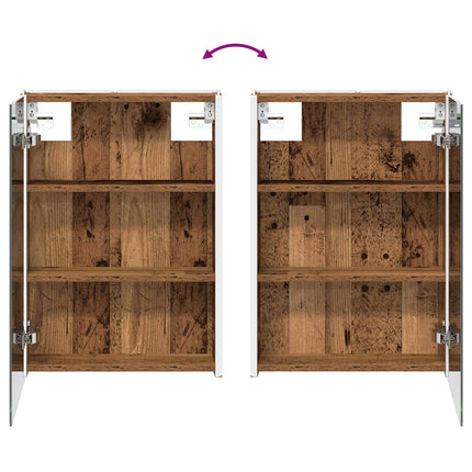 Badrumsskåpsset 4 pcs Gammalt trä 43 x 11,5 x 60,5 cm