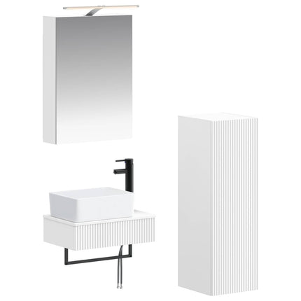Badrumsskåpsset 4 pcs Vit 50 x 14,5 x 70 cm Konstruerat trä