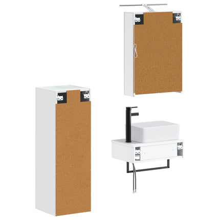 Badrumsskåpsset 4 pcs Vit 50 x 14,5 x 70 cm Konstruerat trä