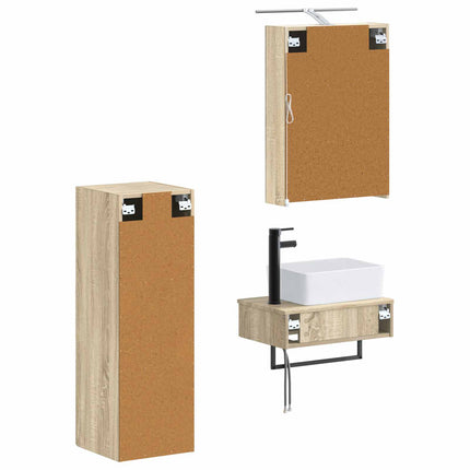Badrumsskåpsset 4 pcs Sonoma-ek 50 x 14,5 x 70 cm