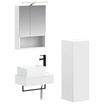 Badrumsskåpsset 4 pcs Vit 50 x 14,5 x 70 cm Konstruerat trä