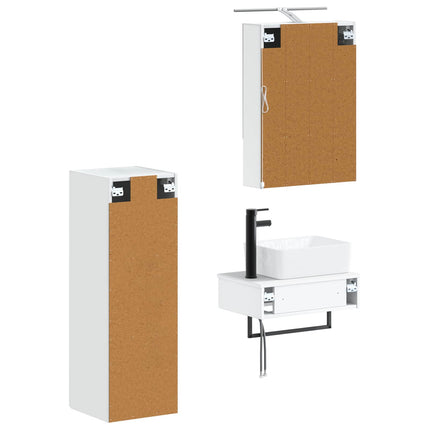 Badrumsskåpsset 4 pcs Vit 50 x 14,5 x 70 cm Konstruerat trä