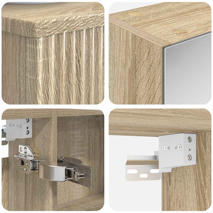 Badrumsskåpsset 4 pcs Sonoma-ek 50 x 14,5 x 70 cm
