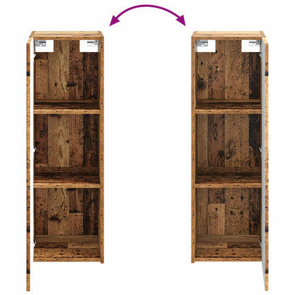 Badrumsmöbelset 4 pcs Gammalt trä Konstruerat trä och glas