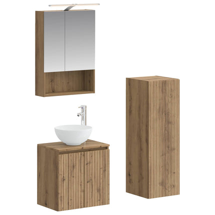 Badrumsmöbelset 4 pcs Artisan-ek Konstruerat trä och glas
