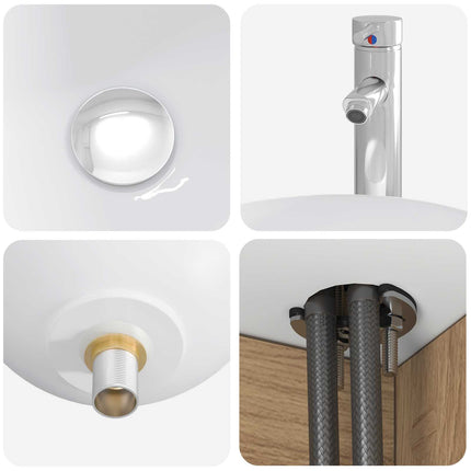 Badrumsmöbelset 4 pcs Artisan-ek Konstruerat trä och glas