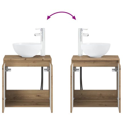 Badrumsmöbelset 4 pcs Artisan-ek Konstruerat trä och glas