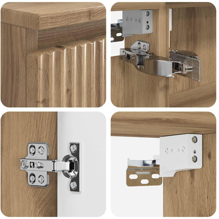 Badrumsmöbelset 4 pcs Artisan-ek Konstruerat trä och glas
