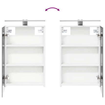 Badrumsmöbelset 4 pcs Vit Konstruerat trä och glas