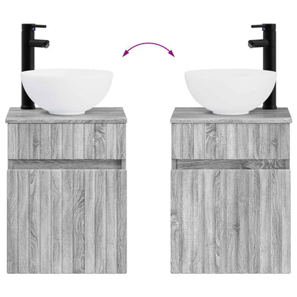 Badrumsmöbelset 4 pcs Grå Sonoma Konstruerat trä och glas
