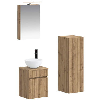 Badrumsmöbelset 4 pcs Artisan-ek Konstruerat trä och glas