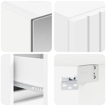 Badrumsmöbelset 4 pcs Vit Konstruerat trä och glas