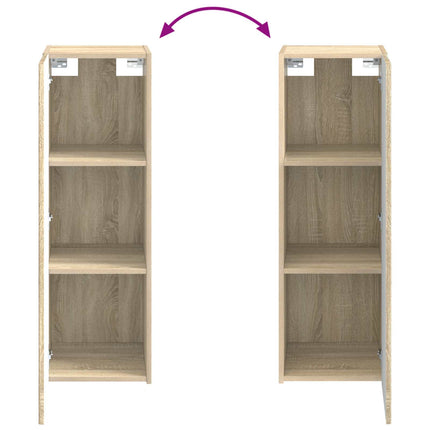 Badrumsmöbelset 4 pcs Sonoma-ek Konstruerat trä och glas
