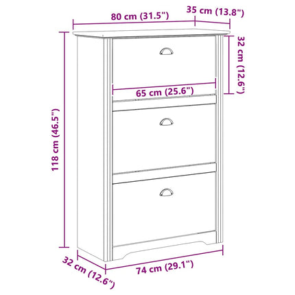 Skoställ BODO 80 x 35 x 118 cm Konstruerat trä Honung brun