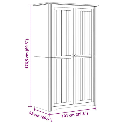 Garderob BODO Honung brun 53,5 x 99 x 173 cm Konstruerat trä