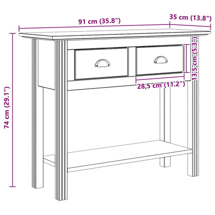 Konsolbord BODO Honung brun 91 x 34.7 x 74 cm Konstruerat trä