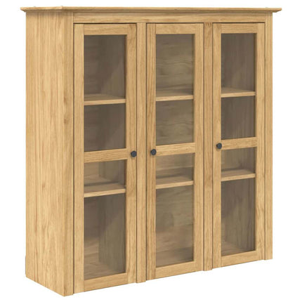 Skåp Med Glasdörrar BODO Honung brun 115,5 x 38,5 x 117,7 cm