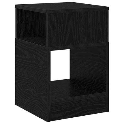 Sidobord 2 st Svart Ek 30,5 x 30 x 45 cm Konstruerat trä