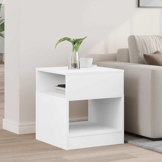 Sidobord Vit 40,5 x 40 x 45 cm Konstruerat trä